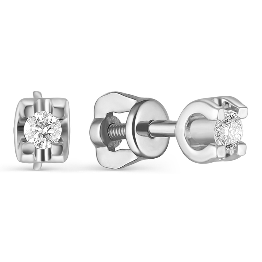 Серьги, золото, бриллиант, С-205-02
